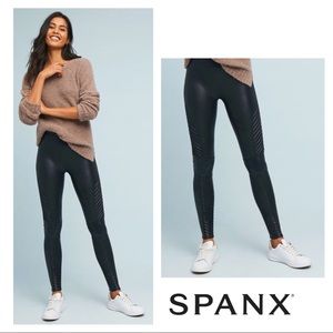 Spanx Moto Leggings in Faux leather Black
